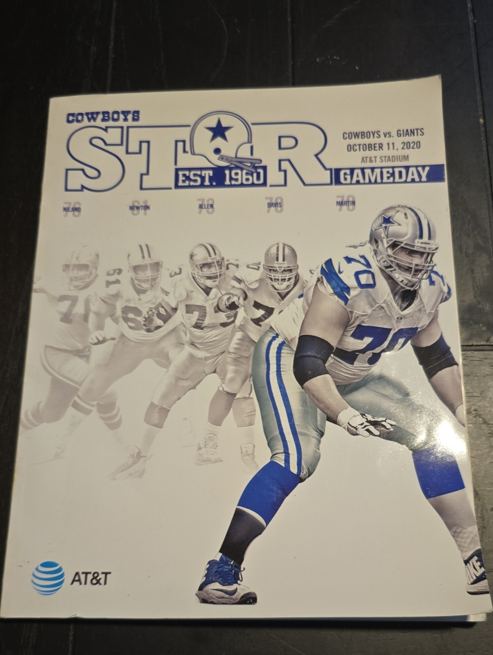Dallas Cowboys vs NY Giants Gameday Collector's Program 10/11/2020